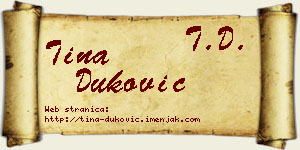 Tina Duković vizit kartica